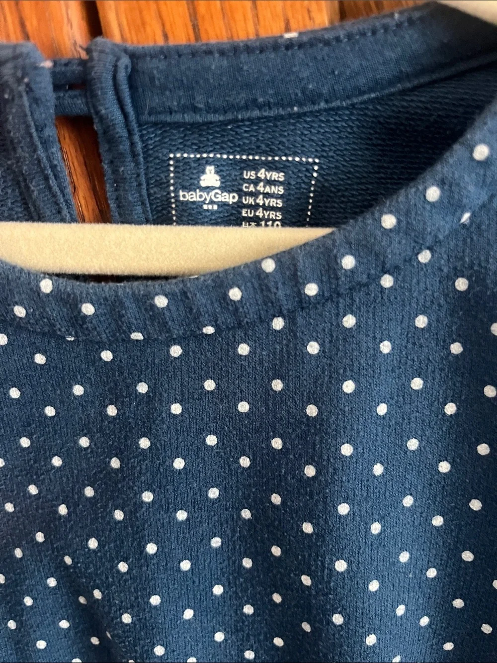 GAP Navy Blue Polka Dot Short Sleeve Dress